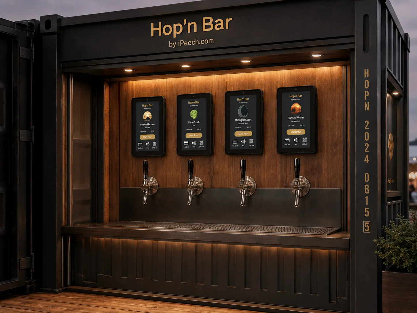 Conteneur evenementiel Hop'n Bar - visuel de configuration envisagee